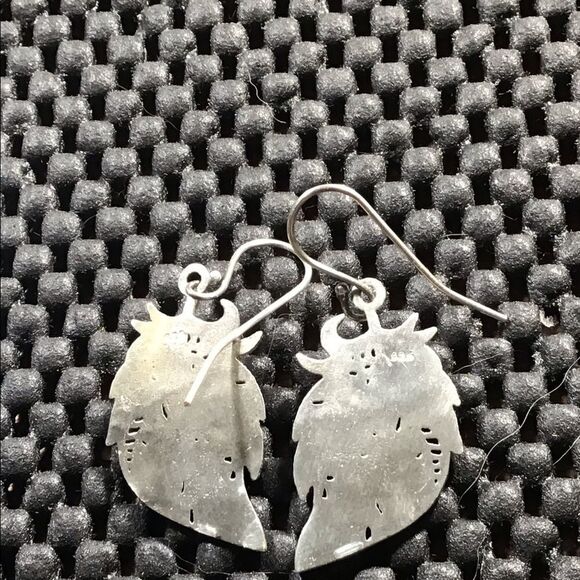 Blue Sodalite Stone & Sterling Silver Feather Earrings, NEW - Picture 5 of 5